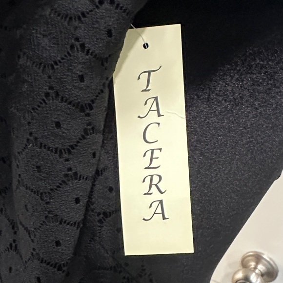 Tacera Black A-line Long Sleeve Lace Midi Dress XL - Picture 10 of 12